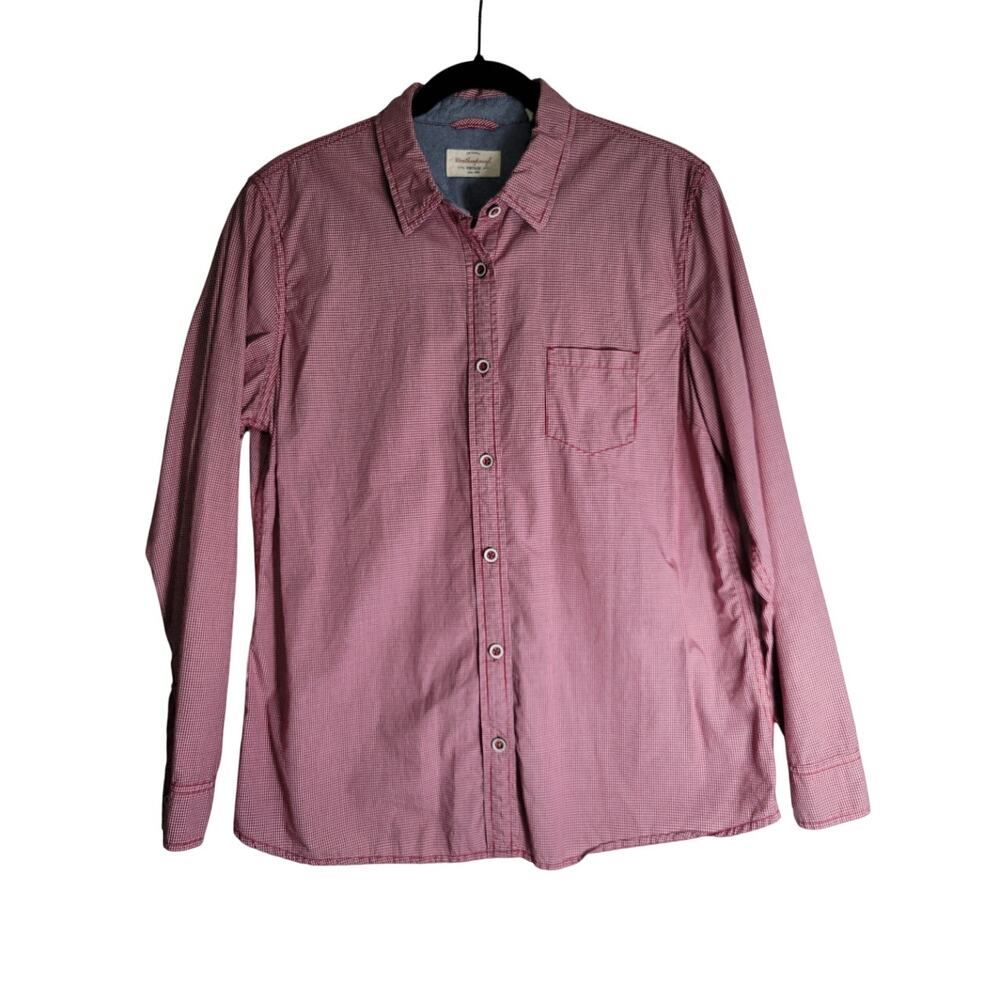 Original Weatherproof Vintage Mens Button Up Shirt L Red Plaid Western Wear